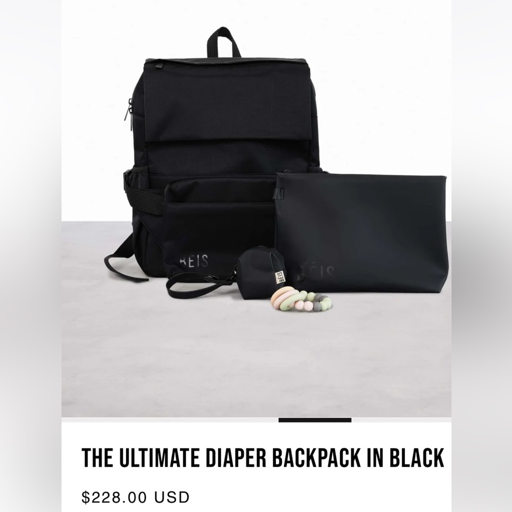BEIS The Ultimate Diaper Backpack in Black